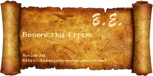 Besenczky Ernye névjegykártya